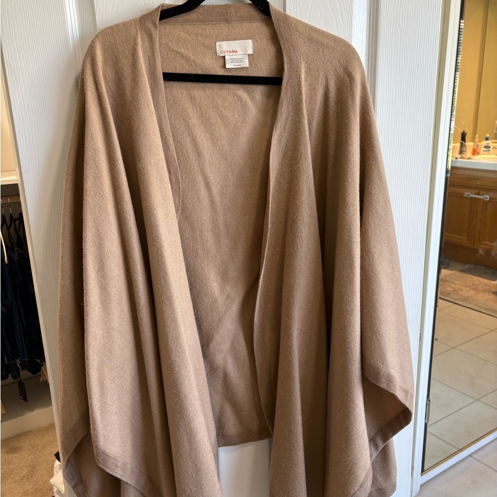 Cuyana Camel Baby Alpaca Poncho Wrap